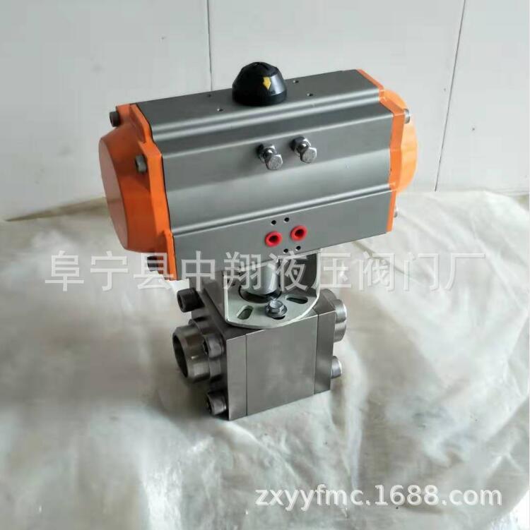畅销.气动装置三片式高压对焊球阀.Q661-500P.不锈钢气控锻钢阀门