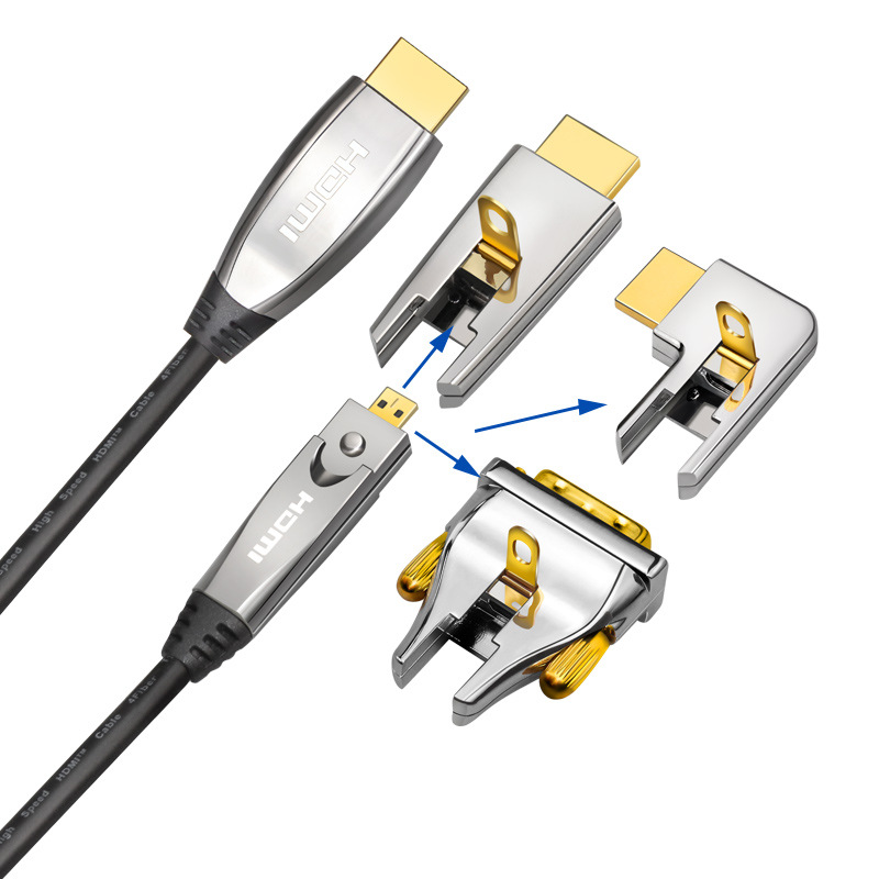 加工定制aoc cable 装修预埋穿管穿墙延长布线1-300米 光纤hdmi线