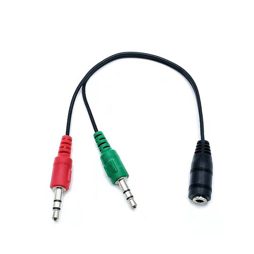 3.5MM二合一音频转接线耳麦红绿PVC外被笔记本一分二音频转接线