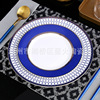 Classic tableware, set, dinner plate, paper napkins, simple and elegant design, European style, American style