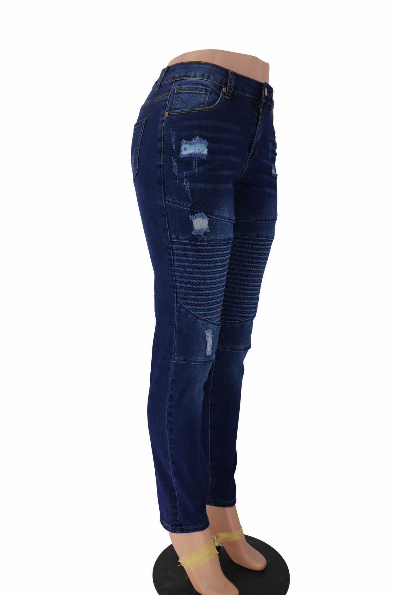Women's Straight Leg Jeans With Hip Lift Effect For Women_voghion.com