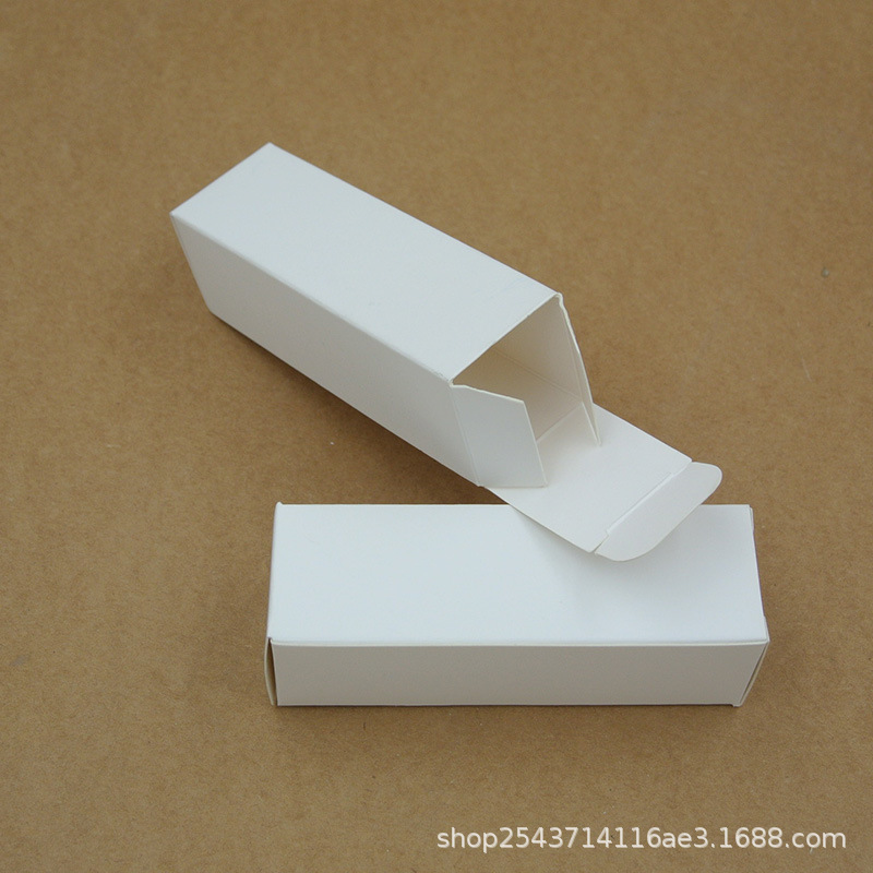 定做 白卡小白盒 长方形空白色 白盒 普通单插包装卡纸材质盒子