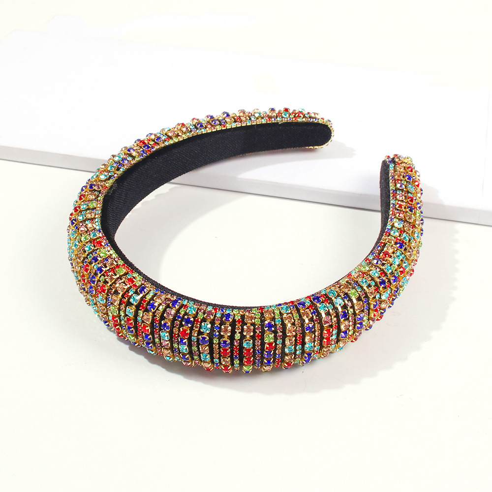 Full Diamond Hair Hoop Thick Non-slip Hairpin Sponge Rhinestone Headband Female Headdress display picture 11