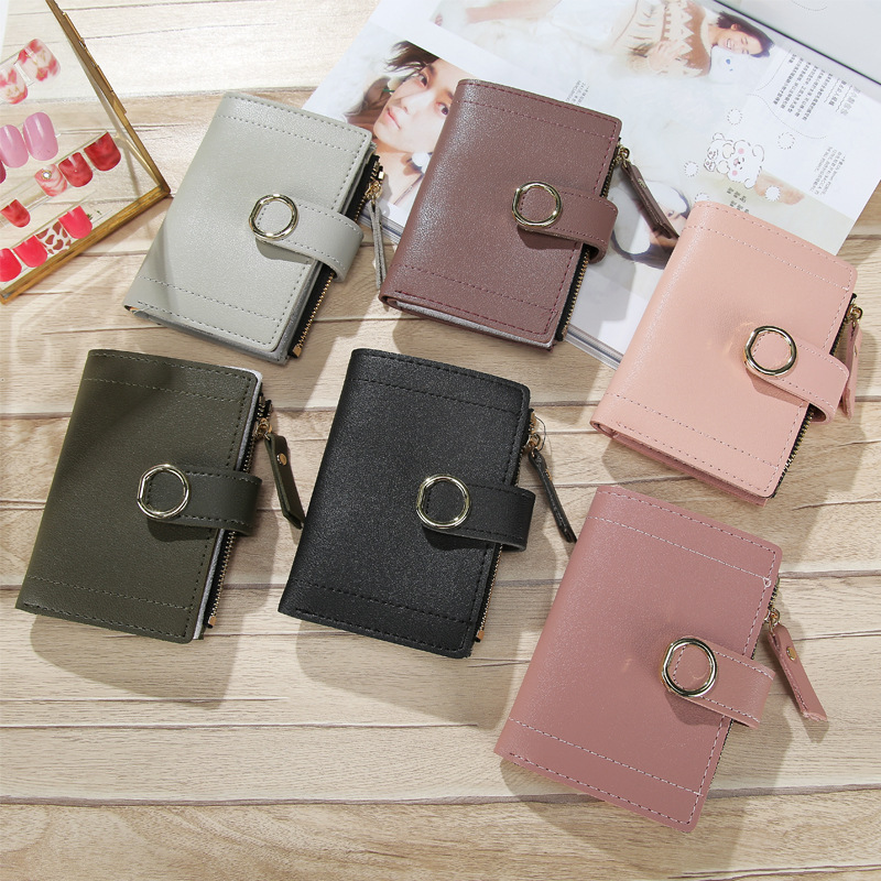 Women's Solid Color Pu Leather Magnetic Buckle Wallets display picture 6