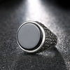 Fashionable retro ring with stone, European style, diamond encrusted, with gem