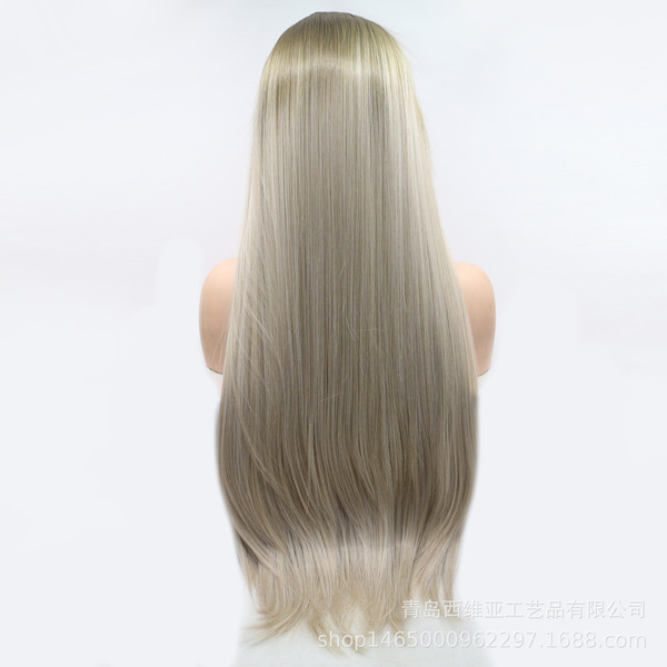 Elegant golden elastic wig