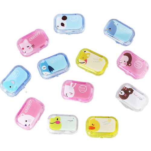 Creative girly glasses storage cartoon contact lens case, contact lens storage and portable box
