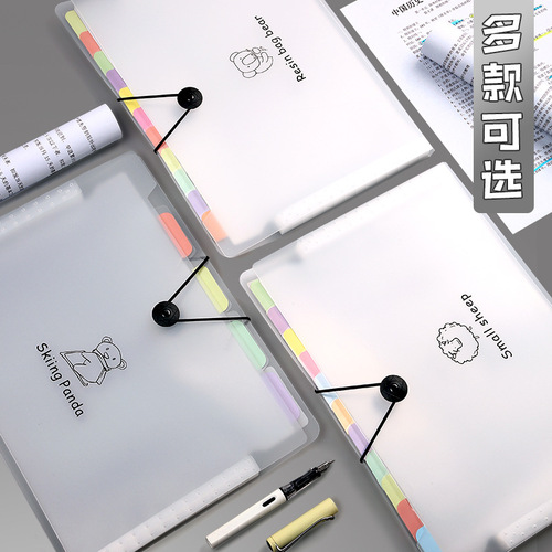 Customized office rainbow accordion bag pp transparent a4 folder student test paper file storage accordion bag wholesale
