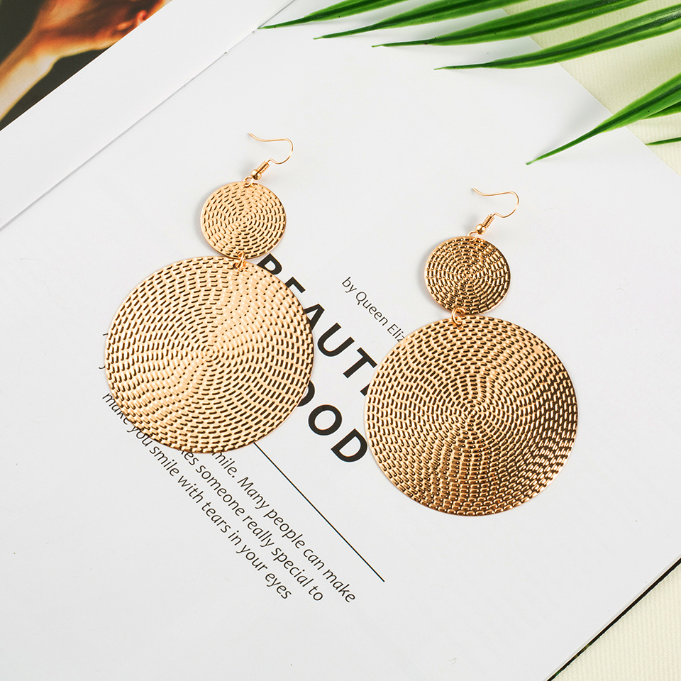 Fashion Atmosphere Circle Small Disc Alloy Earrings Wholesale display picture 2