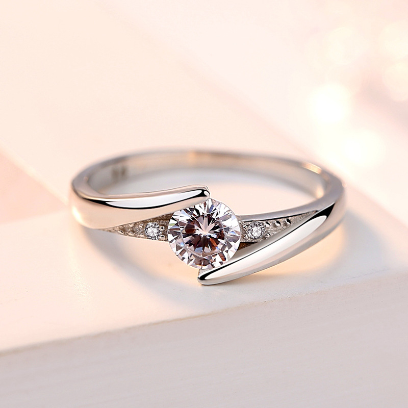 S925 sterling silver ring Korean style n...