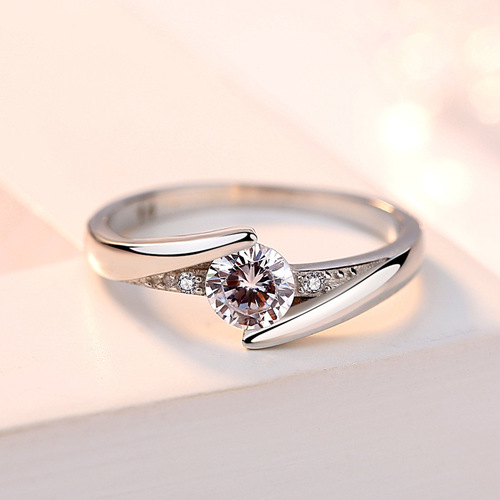 S925 sterling silver ring Korean style noble ring classic closed female ring Korean style diamond ring wedding ring diamond ring wholesale