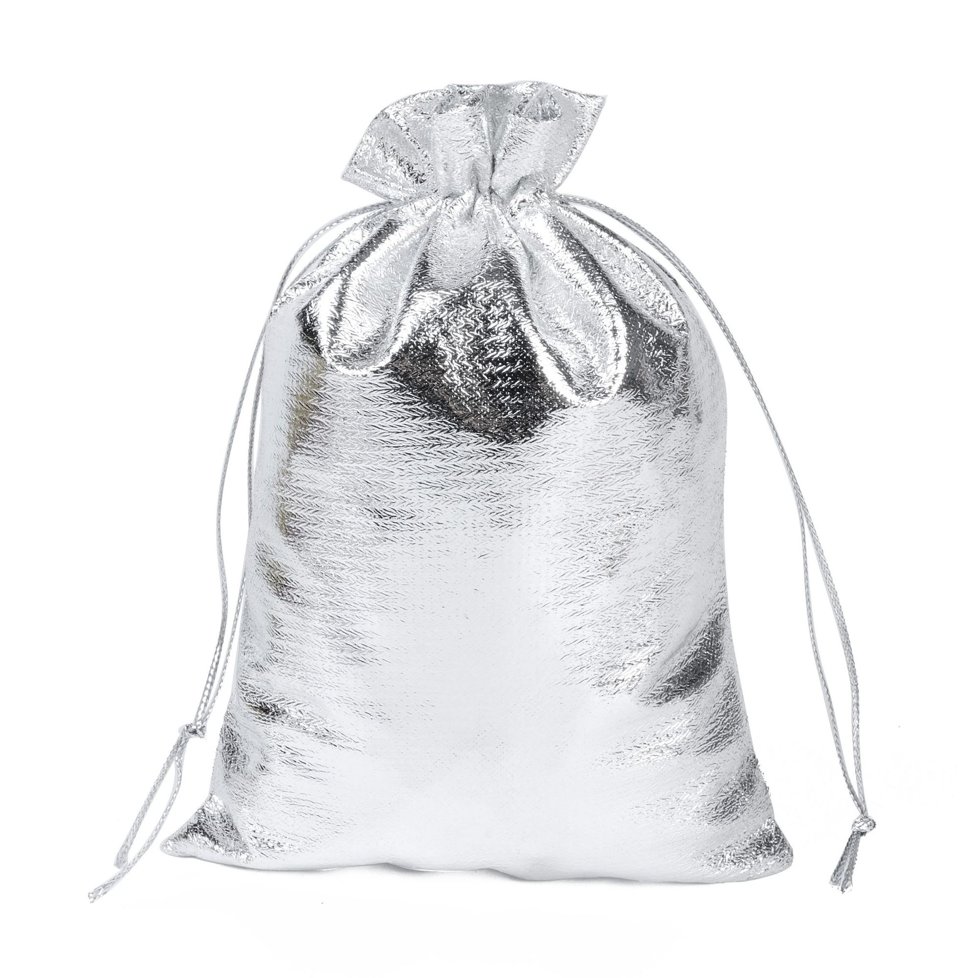 Gold Silver Drawstring Beam Mouth Cloth Packaging Jewelry Gift Bag display picture 2