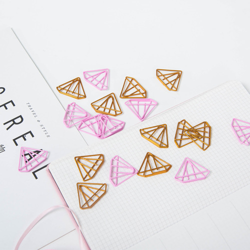 Special-shaped paper clip creative wholesale cute bookmark color 20 pieces gold PET coated wire paper clip box