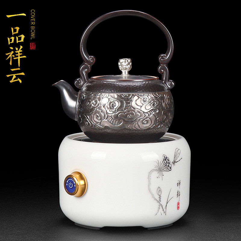 Tea-making stove set ceramic tea-making device Japanese-style pottery pot automatic small electric pottery stove tea-making handle pot