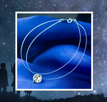 蓝芝海韩国东大门饰品人鱼眼泪锁骨链透明鱼线水钻网红同款女项链