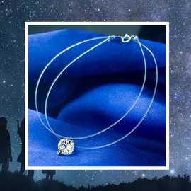 访萱韩国东大门饰品人鱼眼泪锁骨链透明鱼线水钻网红同款女项链