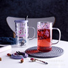 Japanese -style cherry blossom high borosilized cup high -value household heating flower tea cup with a sheep spoon wholesale