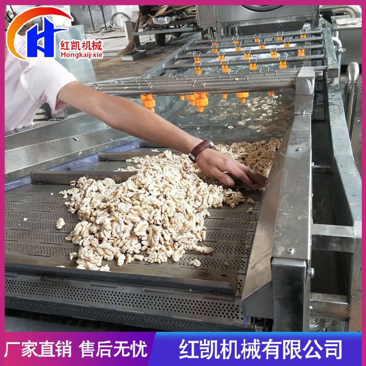 供应气泡式翻滚清洗机 不锈钢草莓清洗机 全自动核桃仁清洗流水线
