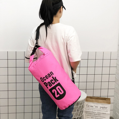 户外运动折叠防水包 PVC双肩漂浮袋防水桶包 游泳收纳防水袋现货|ru