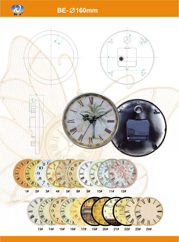 工艺品塑料钟头配件钟胆多重尺寸可选挂钟电镀喷漆钟胆配件厂家