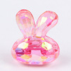 Acrylic colorful rabbit, hairgrip with beads, through hole, with little bears, handmade, simple and elegant design