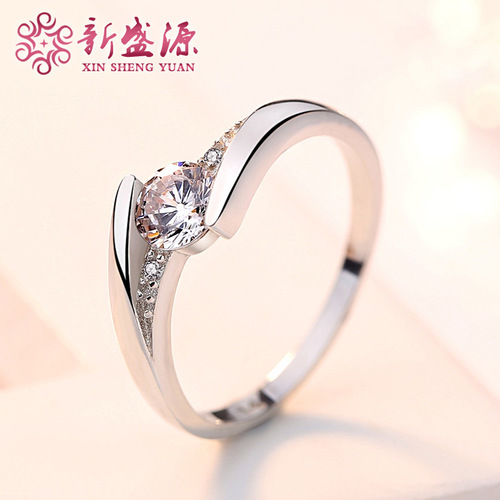 S925 sterling silver ring Korean style noble ring classic closed female ring Korean style diamond ring wedding ring diamond ring wholesale