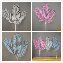 彩色铁树叶子 仿真散尾叶 葵叶3叉叶子铁树叶 婚庆叶插花配件扇叶