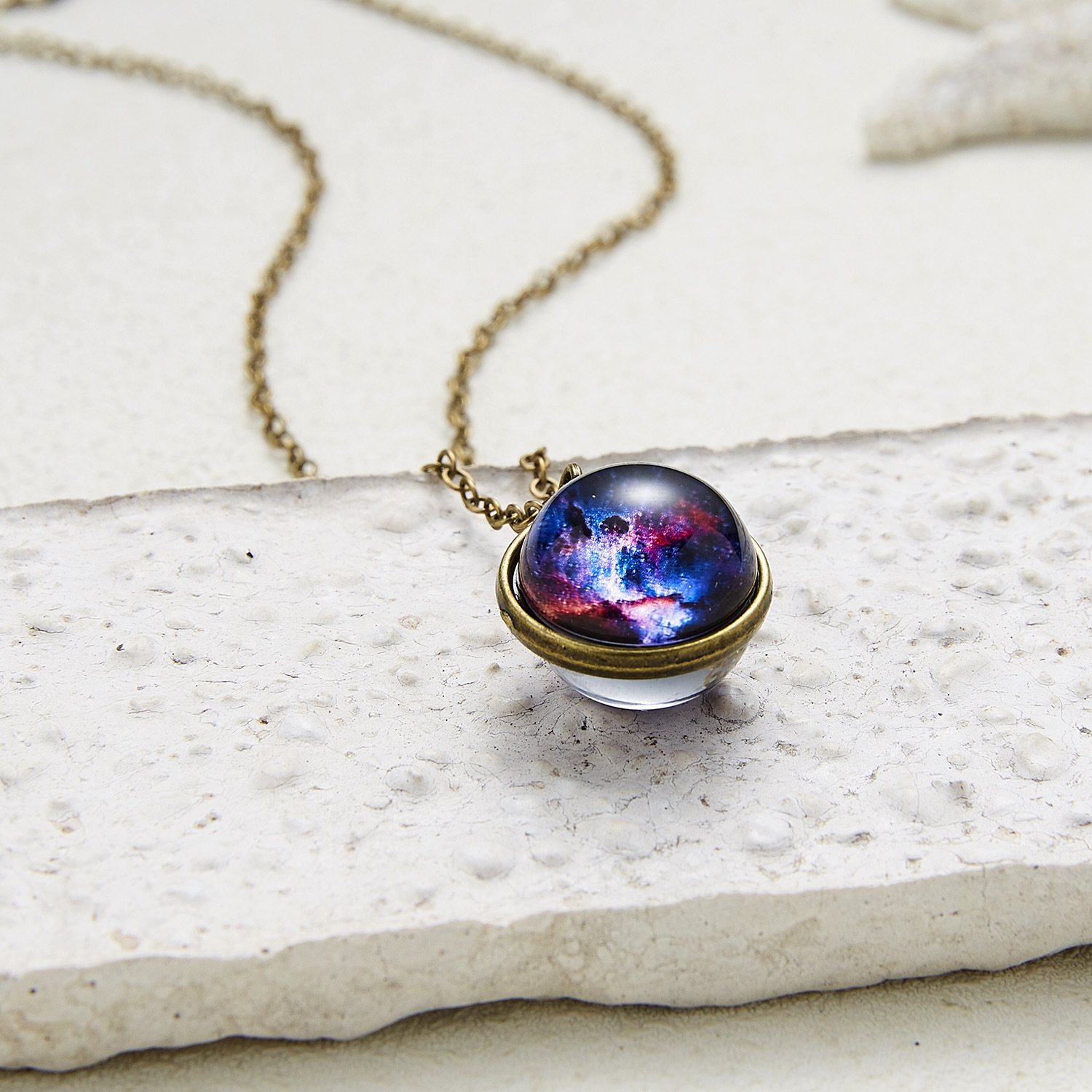 Fashion Starry Sky Alloy Plating Glass Unisex Necklace