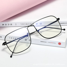 2019新款金属复古方框平光镜 韩版双梁眼镜框男女配近视眼镜