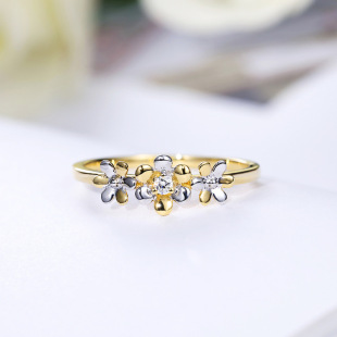 Платиновое свежее изысканное обручальное кольцо, 18 карат, в цветочек