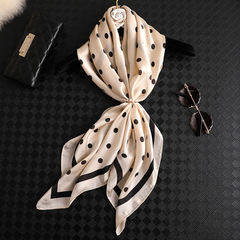 Sun protection silk scarf for women summer Korean version large square scarf polka dot professional scarf imitation silk dustproof shawl fashion