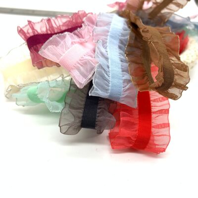 韩版蕾丝花边褶皱弹力木耳花边带DIY手工发饰材料手链饰品配件|ms