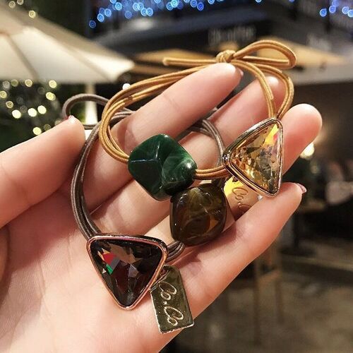 Korean Instagram influencer hair tie, minimalist temperament forest system fruit color hair tie hair scrunchie, fresh and simple elastic hair tie