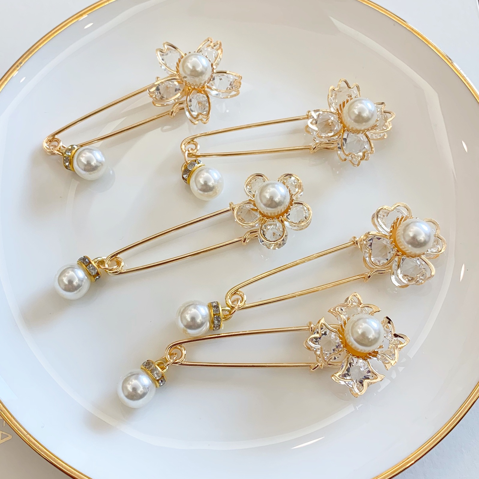 U-shaped pearl pin jewelry Cross-border...