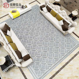 进口羊毛地毯欧美豪华别墅高低绒工艺客厅茶几卧室床边毯净色地毯