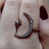 Moon-shaped lamp, ring, wish, European style, 18 carat, wholesale