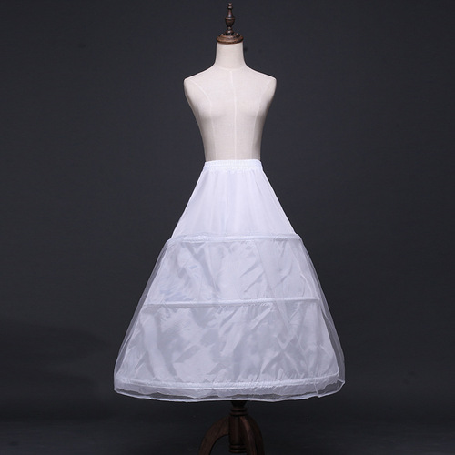 Bridal Wedding Dress Full-Length Petticoat with 3 Steel Hoops, Elastic Lining Accessories, and Fluffy Skirt—Wholesale Price