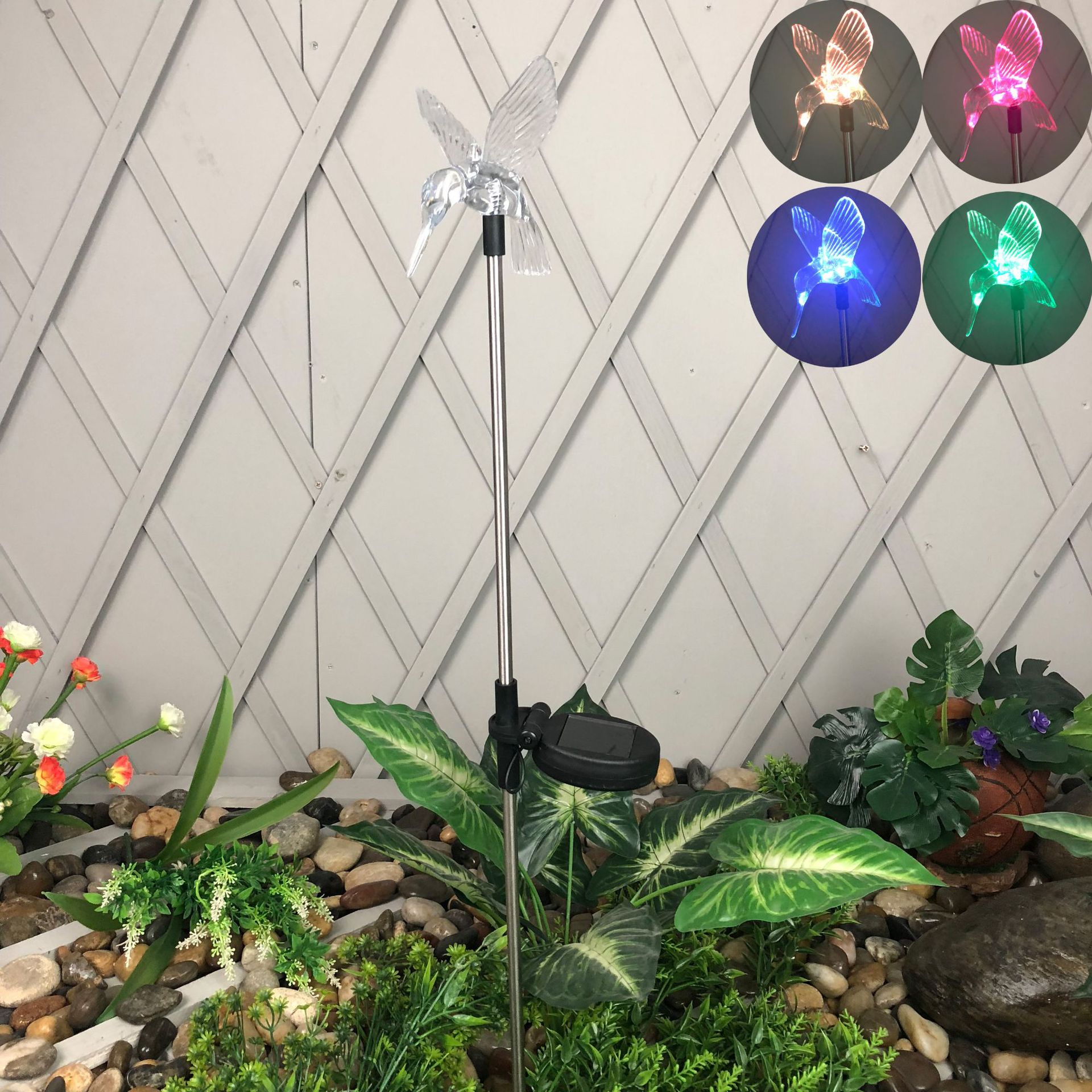 太阳能蜂鸟不锈钢插地灯 LED草坪花园景观装饰造型灯户外庭院灯