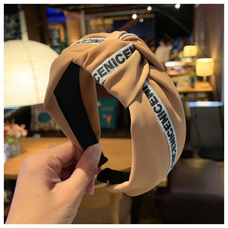 Neues koreanisches breites Rand-Knoten-Clip-Stirnband mit einfarbigem Buchstaben, süßer und niedlicher Haarschmuck für Erwachsene_voghion.com