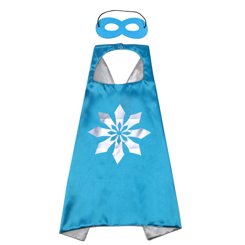 Factory Supply Children's Cartoon Frozen Series Double Layer Halloween Superman Cape and Mask