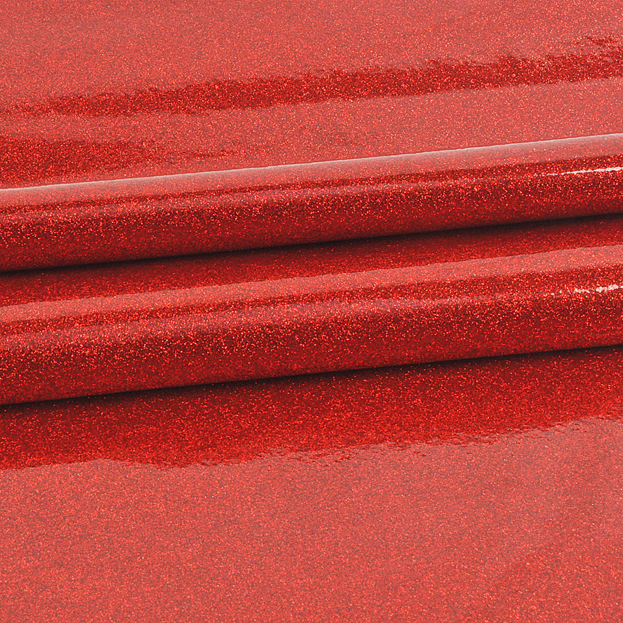 金葱皮革供应亮晶晶新欧标6P环保箱包文具面料大红色pvc皮革