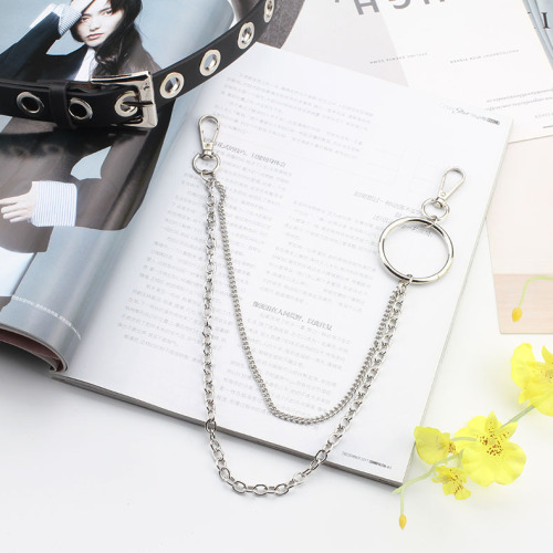 Factory direct supply of punk style chain belts, punch-free hollow belts, Korean style fashionable and versatile men's and women's belt decorations