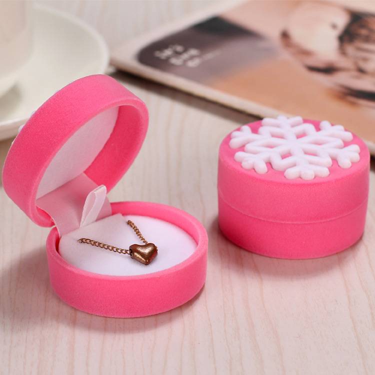 首饰盒 项链盒 珠宝饰品盒吊坠礼品盒耳坠雪花绒布首饰盒厂家