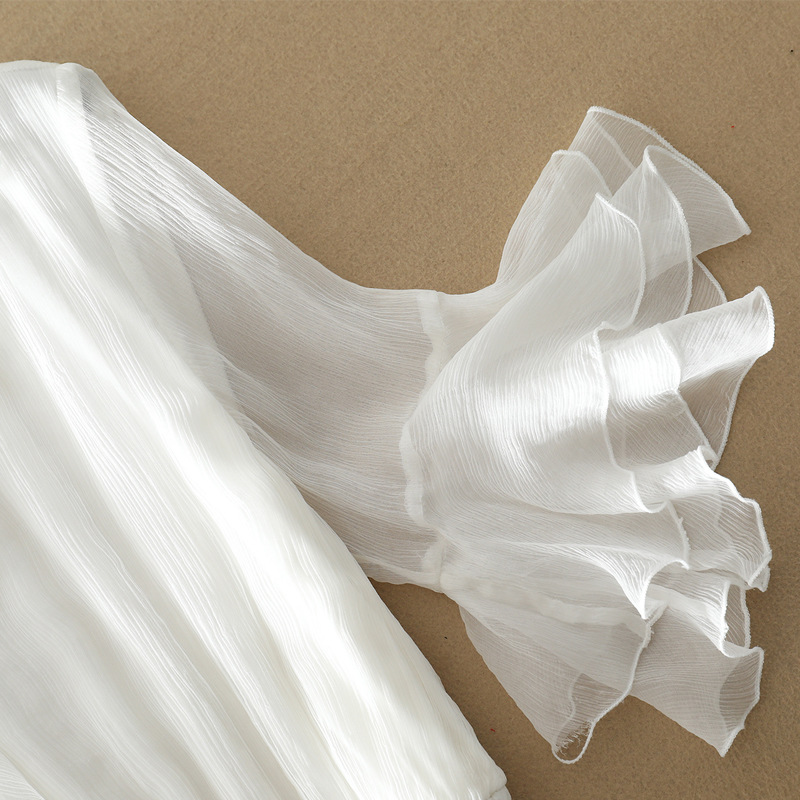 Lotus Sleeve Mulberry Silk Beach Dress