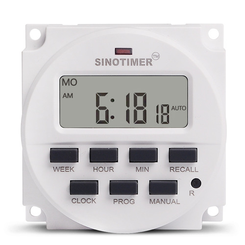 TM618N programmable timer switch with 7-day timer, automatic cycle on/off, passive output