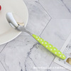 Rainbow -colored plastic handle stainless steel knife fork spoon dot and western tableware wave dot handle, bull buckle spoon