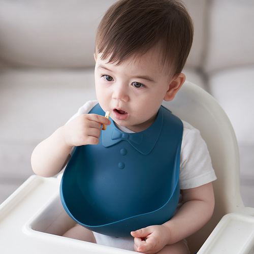 Color box full baby silicone bib baby bib waterproof three-dimensional eating pocket children's saliva napkin saliva pocket