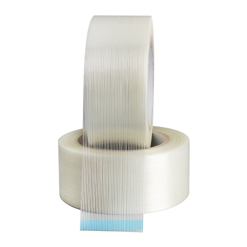 九環纖維膠帶條紋無痕不殘膠冰箱膠帶透明PET單面玻璃纖維膠帶