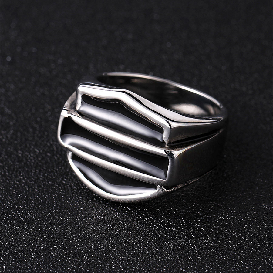 TitaniumStainless Steel Fashion Geometric Ring  Steel color8  Fine Jewelry NHIM1682Steelcolor8picture5