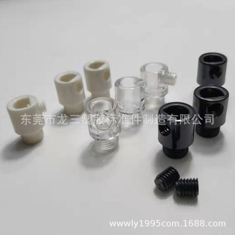 龙三塑胶厂家供应外牙线扣305牙长6mm PC料过扭力测试 黑白透现货